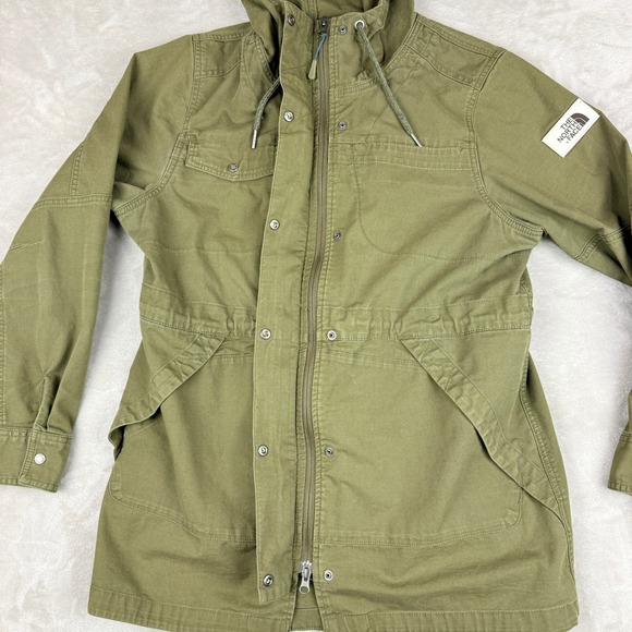 The North Face Military Jacket Womens Large Olive Green Ridgeside Utility Hooded - Picture 6 of 16